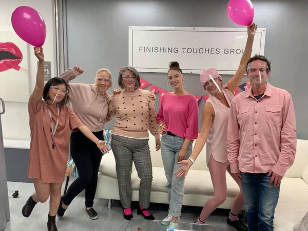 Pink scrubs on Wear it Pink day