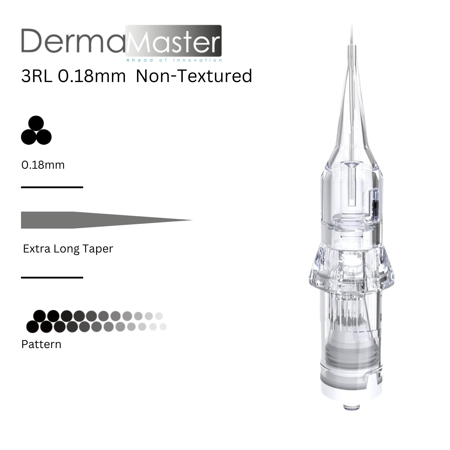 DermaMaster 3RL 0.18 Non-Textured Universal Needle Cartridges