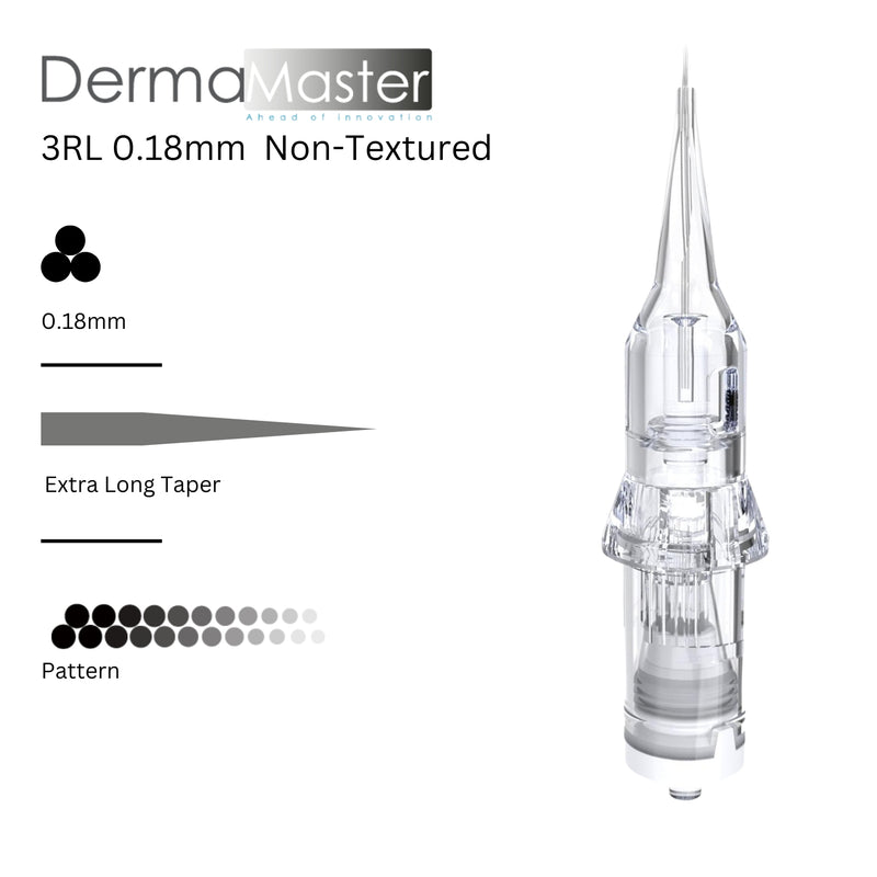 DermaMaster 3RL 0.18 Non-Textured Universal Needle Cartridges