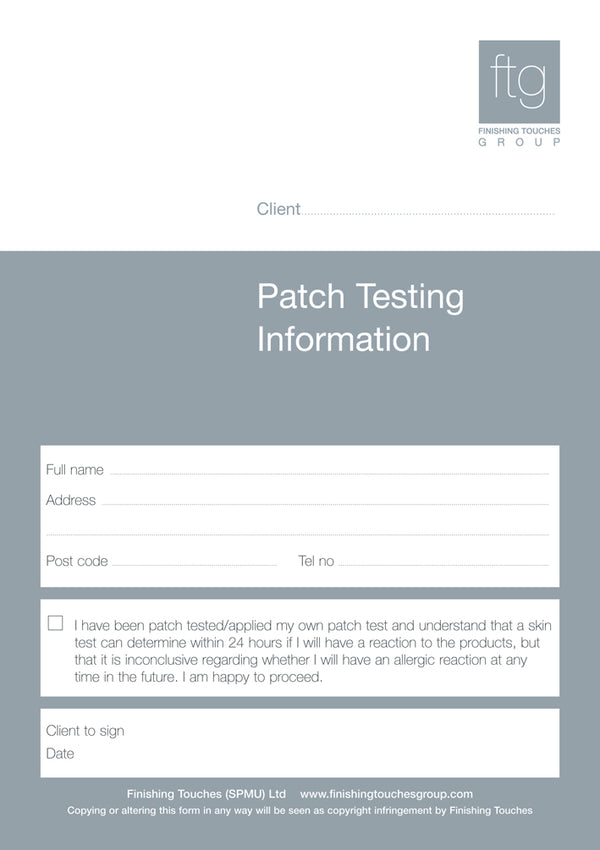 Patch Test Sheet